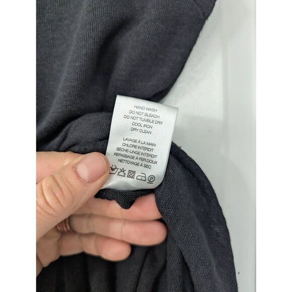 IRO Daisy Dress women's XS black midi‎ ruching LINEN  minimalist - Picture 6 of 7